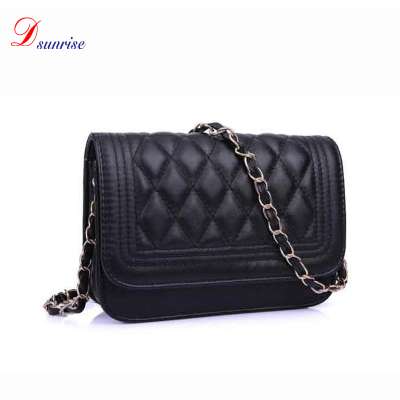 Womens ladies black leather handbag